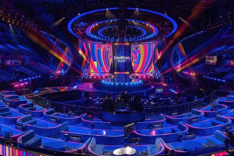 The Eurovision stage. Image: BBC
