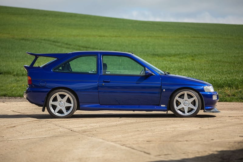Estimated at up to £50,000, this Imperial Blue RS Cosworth has had just two owners from new and boasts a full-service history including every invoice and piece of paperwork relating to the car. There are 11 service stamps in the record corroborating the mileage up to 2012 at 38,917 miles and it has been routinely MOT’d despite being in a temperature-controlled garage, stored under a protective car cover for a period of time.