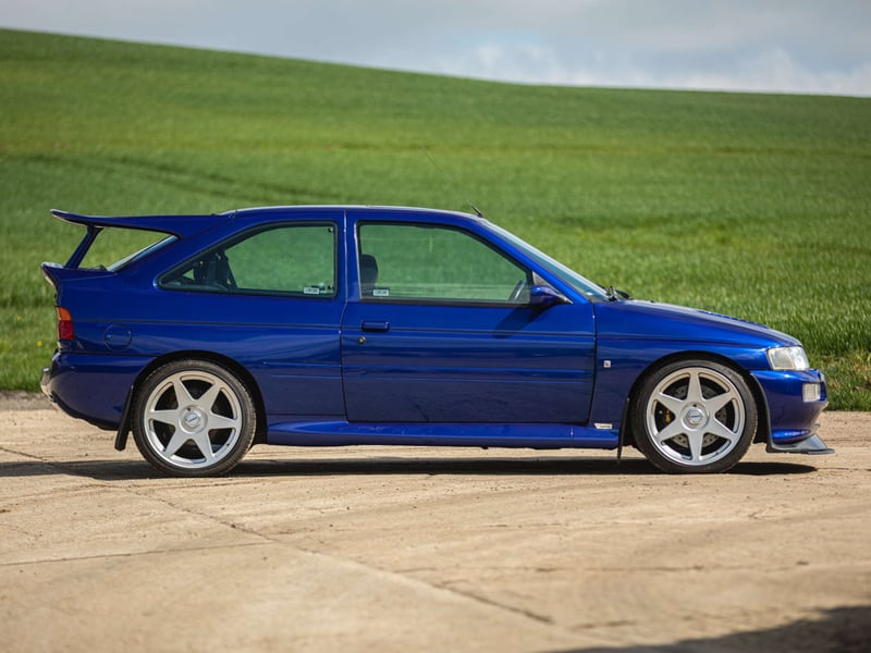 Estimated at up to £50,000, this Imperial Blue RS Cosworth has had just two owners from new and boasts a full-service history including every invoice and piece of paperwork relating to the car. There are 11 service stamps in the record corroborating the mileage up to 2012 at 38,917 miles and it has been routinely MOT’d despite being in a temperature-controlled garage, stored under a protective car cover for a period of time.