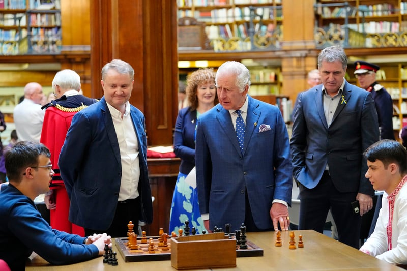 The King meets Liverpool’s chess club.