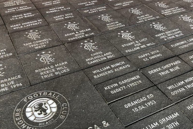 Ibrox Forever is a special walkway of personalised engraved granite stones set in the ground around the perimeter of the stadium. Fans have the opportunity to purchase a brick or a slab in memory of a loved one. (Image: Rangers Youth DC) 