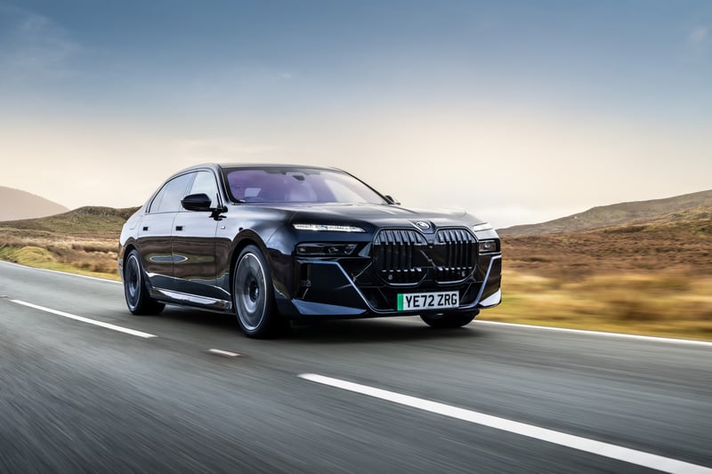 The i7 is another BMW that proves size and weight don’t have to be an obstacle to long range, as long as you have a big enough battery. This all-electric version of the brand’s flagship 7 Series saloon is a £110,000 high-tech haven of luxury and refinement. It uses the same 105kWh battery as the iX and comes in the regular xDrive60 with a “mere” 536bhp and 388 miles of range, or the less efficient i70 with 651bhp. 