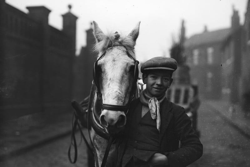 Young Horace Horrocks of Manchester with his horse and cart, in the days before cars were king. Credit: Getty