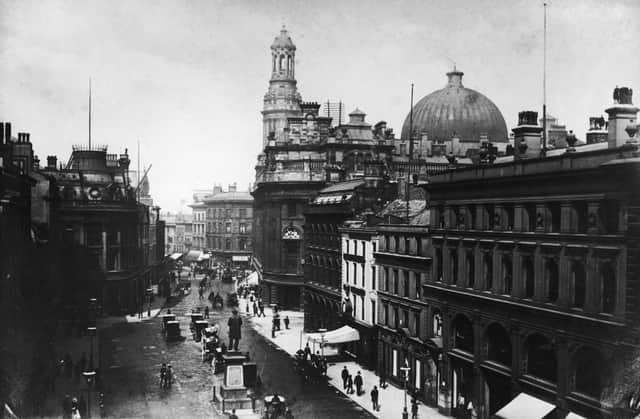 St Ann’s Square in Manchester, showing the statue of 19th century free trade advocate Richard Cobden Credit: Getty