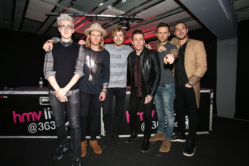 McBusted -  (L-R) Tom Fletcher, Dougie Poynter, James Bourne, Danny Jones, Harry Judd and Matt Willis - in 2014. (Photo by Tim P. Whitby/Getty Images)