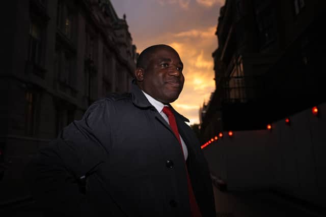 Shadow Foreign Secretary David Lammy says family members of British nationals should be evacuated too, while there is still time  (Photo by Dan Kitwood/Getty Images)
