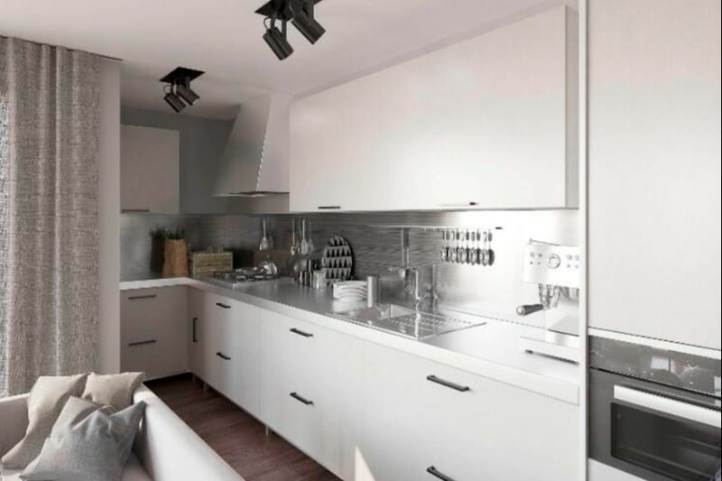 Modern kitchen/living space. 