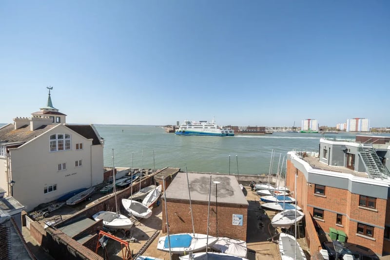 This apartment has views of the Solent and Portsmouth Harbour