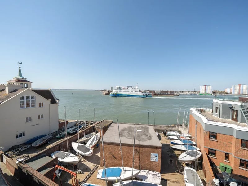 This apartment has views of the Solent and Portsmouth Harbour