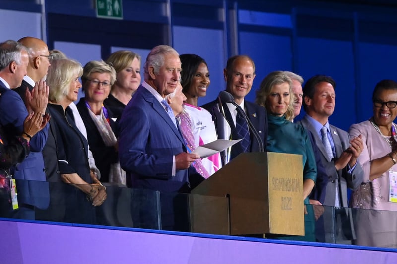 Prince Charles, Prince of Wales makes a speech during the Opening Ceremony of the Birmingham 2022 Commonwealth Games at Alexander Stadium on July 28, 2022 on the Birmingham, England. (Photo by Alex Davidson/Getty Images)