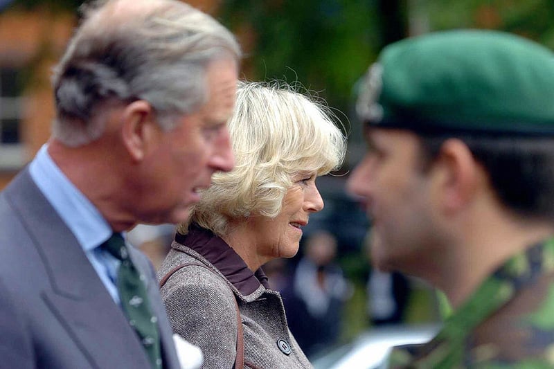 King Charles and Queen Consort Camilla arrive at the Royal Centre for Defence Medicine at Selly Oak Hospital, in Birmingham, in central England, 03 October 2006. The Royal couple met military and civilian medical staff involved in the care and treatment of British service men and women from across the world.  (Photo credit - DAVID JONES/AFP via Getty Images)