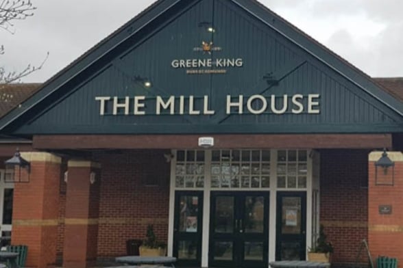 Located behind a small retail park, the Mill House pub and family restaurant has a large outdoor area but also a Wacky Warehouse play space for the kids inside.