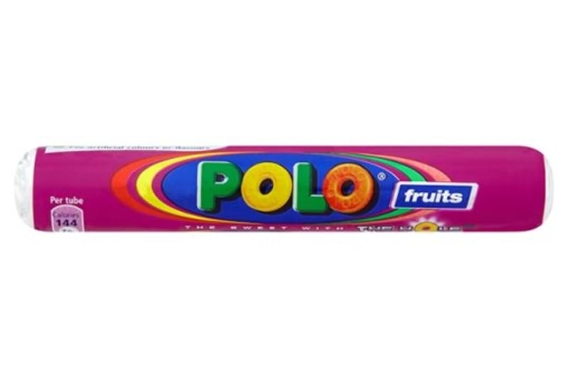 Polo Fruits were small, round mints with a fruity flavour. They were often sold in long tubes and were a popular choice for children who wanted a refreshing taste.