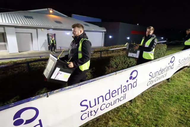 The teams bringing in the ballot boxes in Sunderland are famous across the country. 
