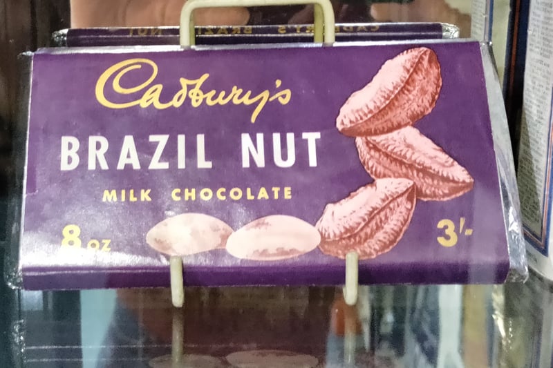 Ah, the Brazil Nut in its purple packaging. This was one of the first slabs of chocolate produced by Cadbury which included Milk, Milk Fruit, Fruit and Nut and Bournville in the late 1930s. The chocolate can no longer be found despite calls online for the old favourite to return.