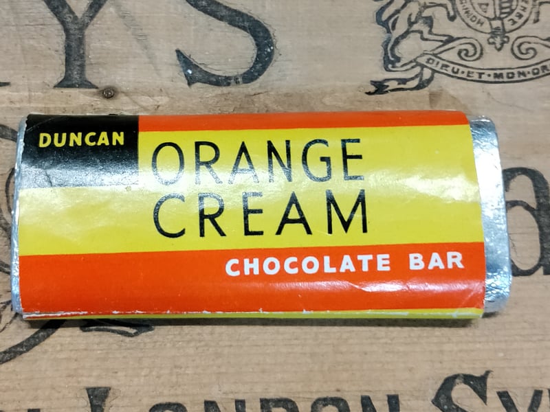 Back to the 1950s, and an orange flavoured chocolate biscuit from Scottish-based confectioner Duncan, which sadly went into liquidation in 2003.