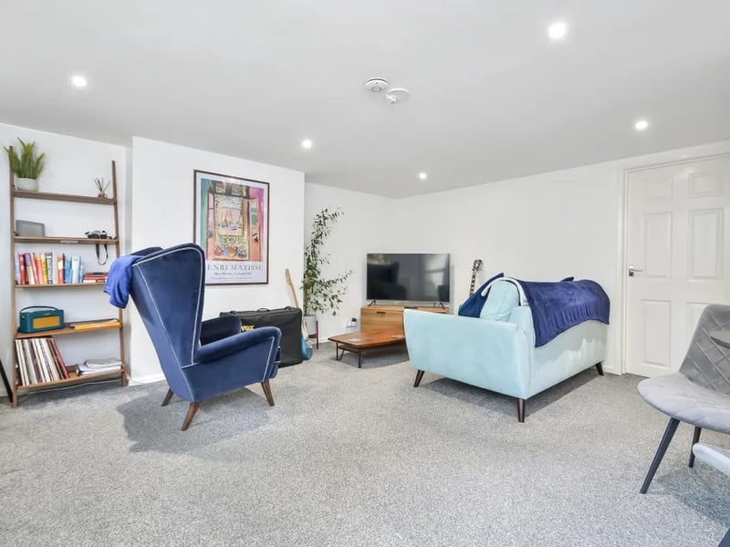 Living area inside the one bed apartment