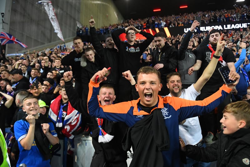 Jubilant fans soak up the celebrations after watching their team set up a Europa League final tie against Eintracht Frankfurt.