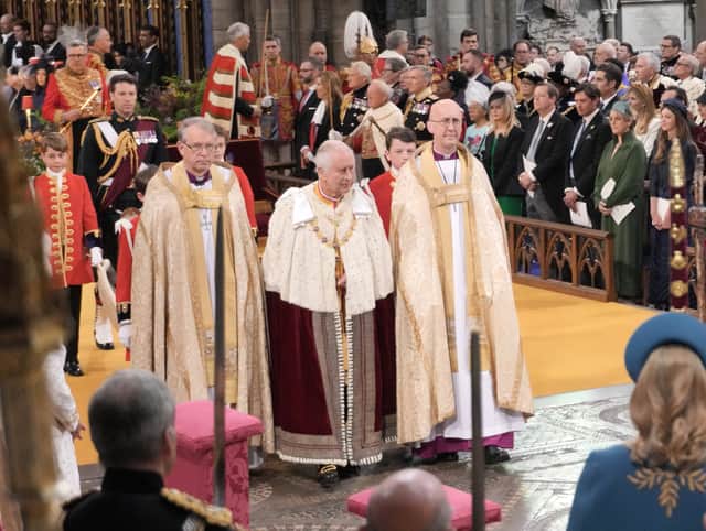 King Charles at the coronation ceremony. Credit: PA