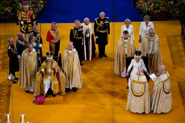 The Queen was anointed and crowned during the coronation ceremony. (Credit: PA)
