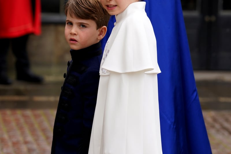 Princess Charlotte and Prince George outside Westminster Abbey