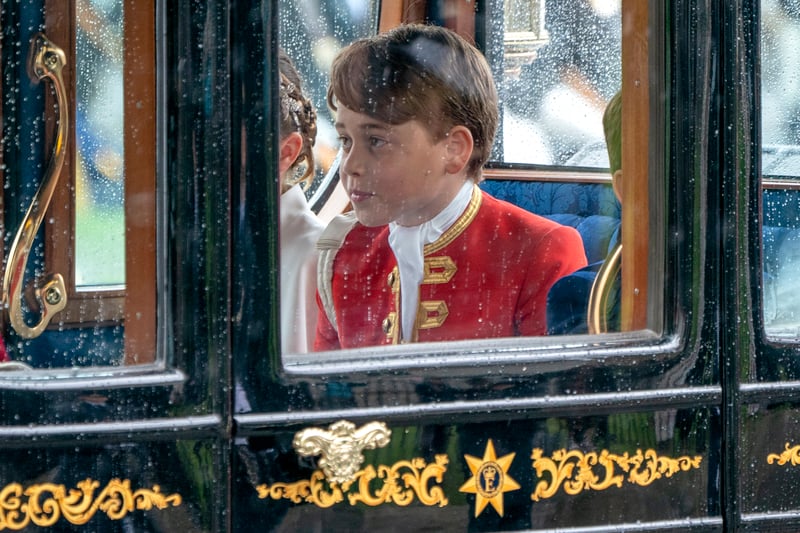 Prince George in a royal carriage