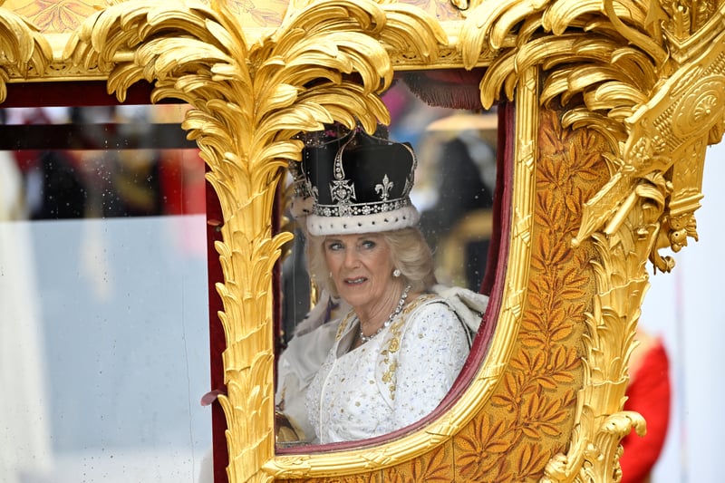 The new queen may have caught sight of a familiar face in the crowd. (Photo by Toby Melville - WPA Pool/Getty Images)