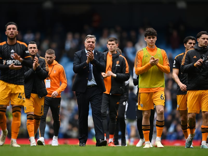 Allardyce and the players go and clap the away support. 