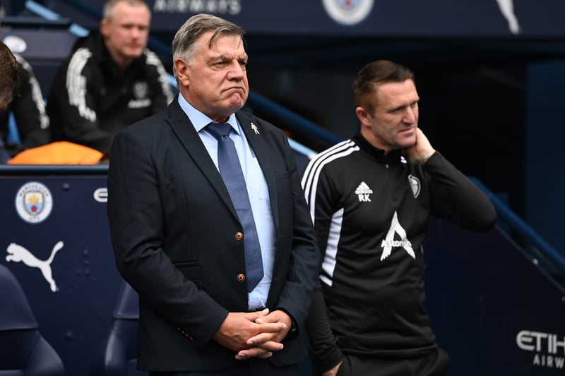 Sam Allardyce during the national anthem as Leeds’ game clashed with the coronation. 