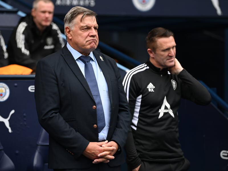 Sam Allardyce during the national anthem as Leeds’ game clashed with the coronation. 