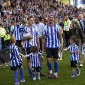 Sheffield Wednesday’s players on their lap of appreciation after beating Derby County.  