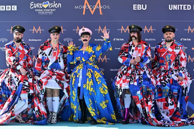 Let 3, representatives for Croatia rocking gowns.