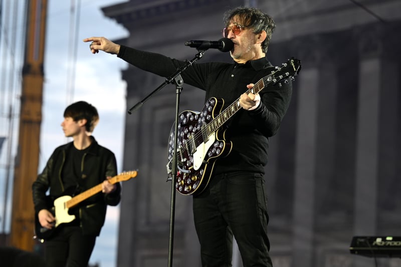 Ian Broudie of The Lightning Seeds performs onstage during the National Lottery’s Big Eurovision Welcome.