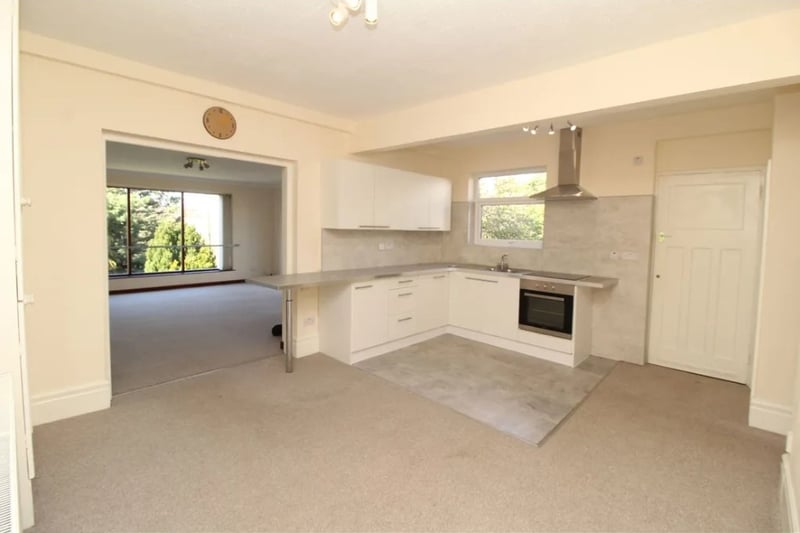 The kitchen is on the smaller size but is open plan with the living room