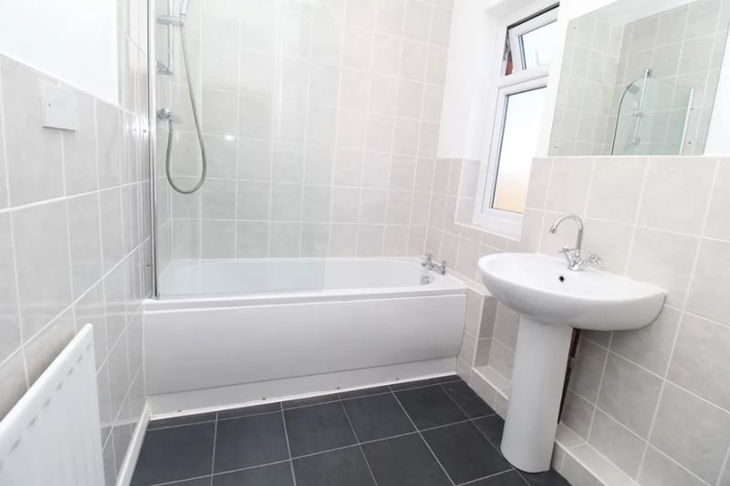 The bathroom has been modernised and features a bath