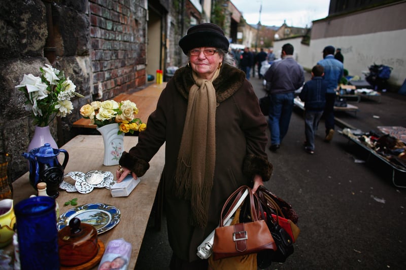A trader works at Glasgow's 200-year-old Paddy's Market