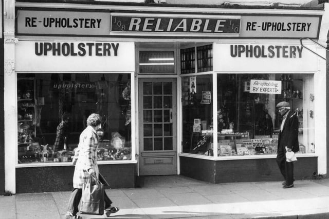Reliable Upholsters photographed in 1973.