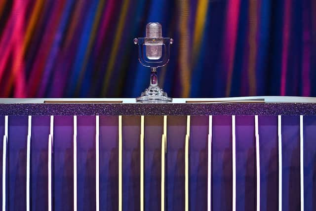 This is what the acts are competing for - the Eurovision trophy.