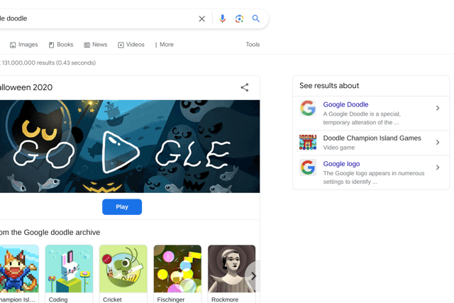 If you’re in the mood for a quick five minute break at work, just google ‘Google Doodle’. This does a random generation for any playable Google Doodle and it will also show an archive of all the other google doodles you can play. This might include Pac-Man too. 