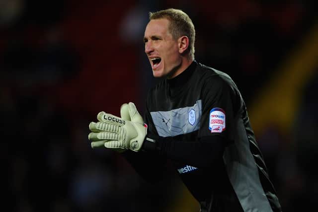 Chris Kirkland in action for Wednesday against Blackburn Rovers and Sheffield Wednesday in October 2012 (Photo by Michael Regan/Getty Images)