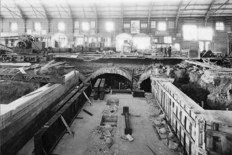 A new passenger subway was introduced at the station in the 1930s - here’s construction