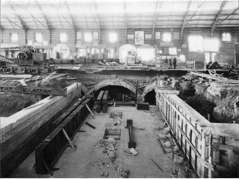 A new passenger subway was introduced at the station in the 1930s - here’s construction
