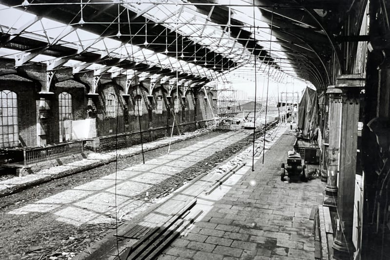The extension is seen here being demolished in 1968.