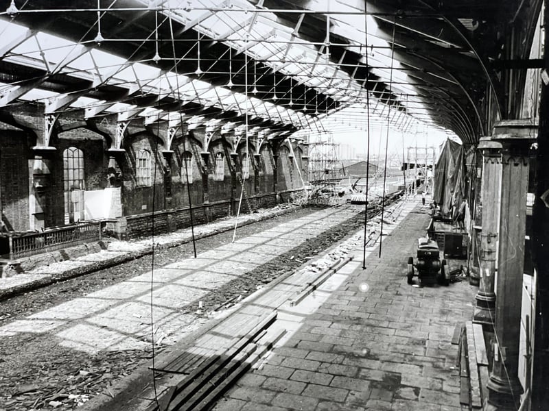 The extension is seen here being demolished in 1968.
