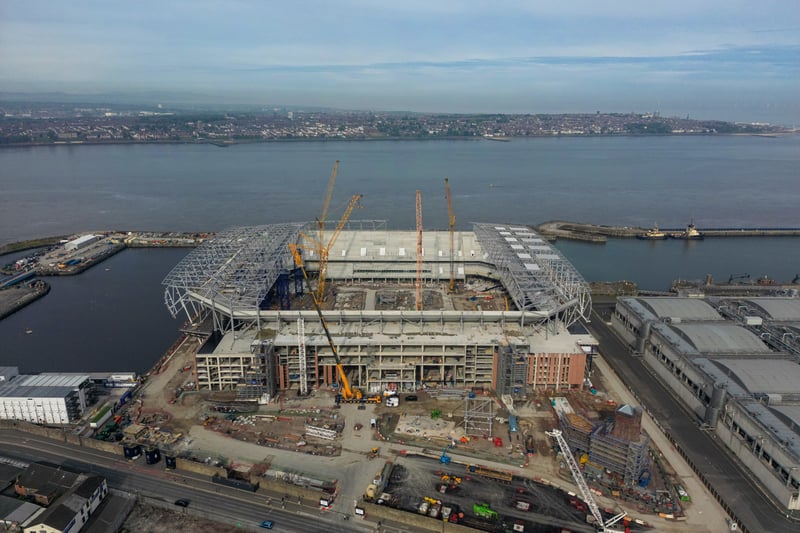 Everton’s new Bramley-Moore Dock stadium under construction. Picture: Michael Regan/Getty Images