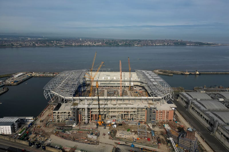 Everton’s new Bramley-Moore Dock stadium under construction. Picture: Michael Regan/Getty Images