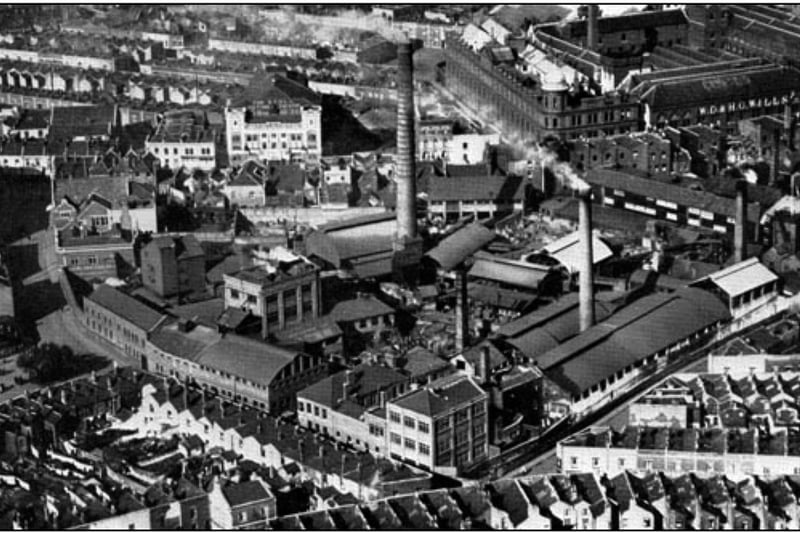 A fascinating view of East Street taken from the top of Windmill Hill, the tall chimneys and industrial area in the centre is where St Catherine’s Place shopping centre is today