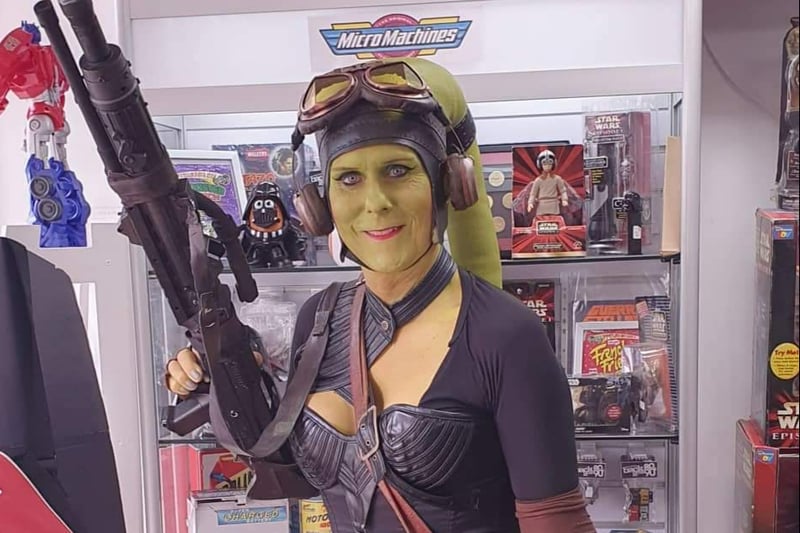 Hera Syndulla, captain of the Ghost crew, was keeping watch in the Retro Bristol store.