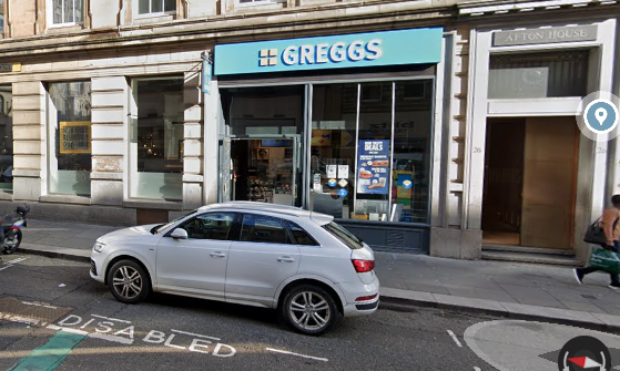 Although the West Nile Street store is small in size, if you are heading for Central Station and want to avoid the busy queue at Gordon Street, this is the Greggs for you rated as 3.8. 
