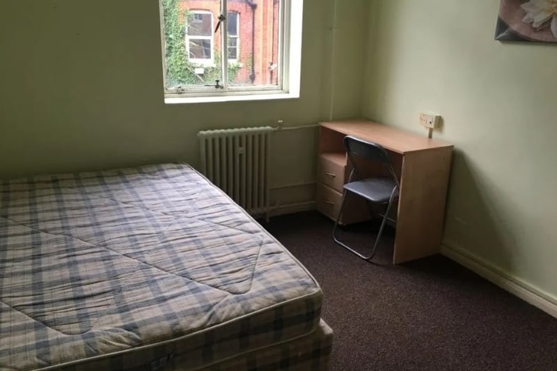 The bedroom is a good size and has plenty of furniture including a double bed and desk